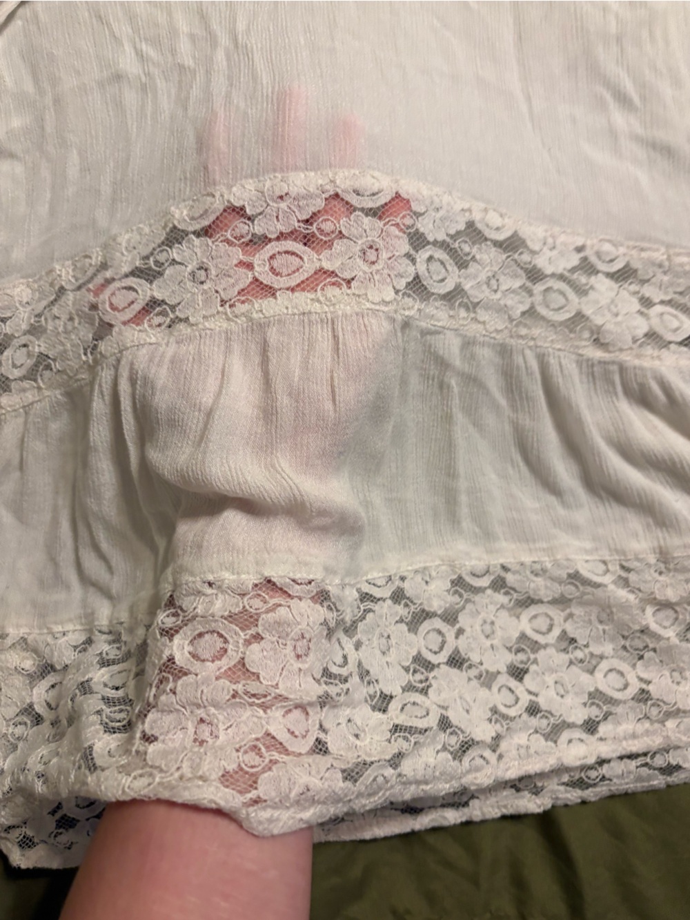 Sun & Shadow White Ribbed Lace-Trim Racerback Tunic - Picture 3 of 5